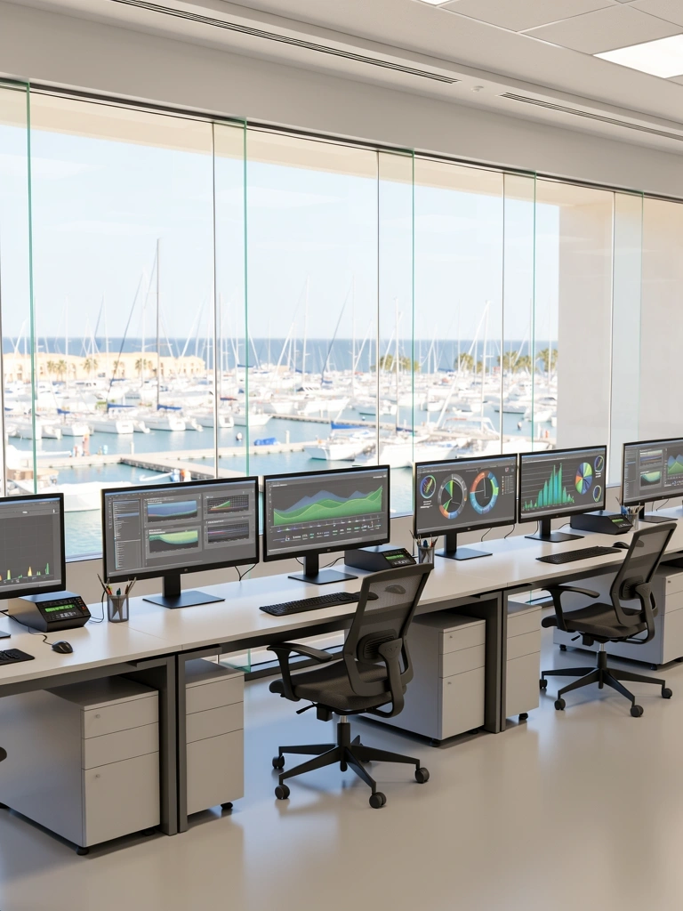 Interior of Akdeniz Data Lab overlooking Antalya